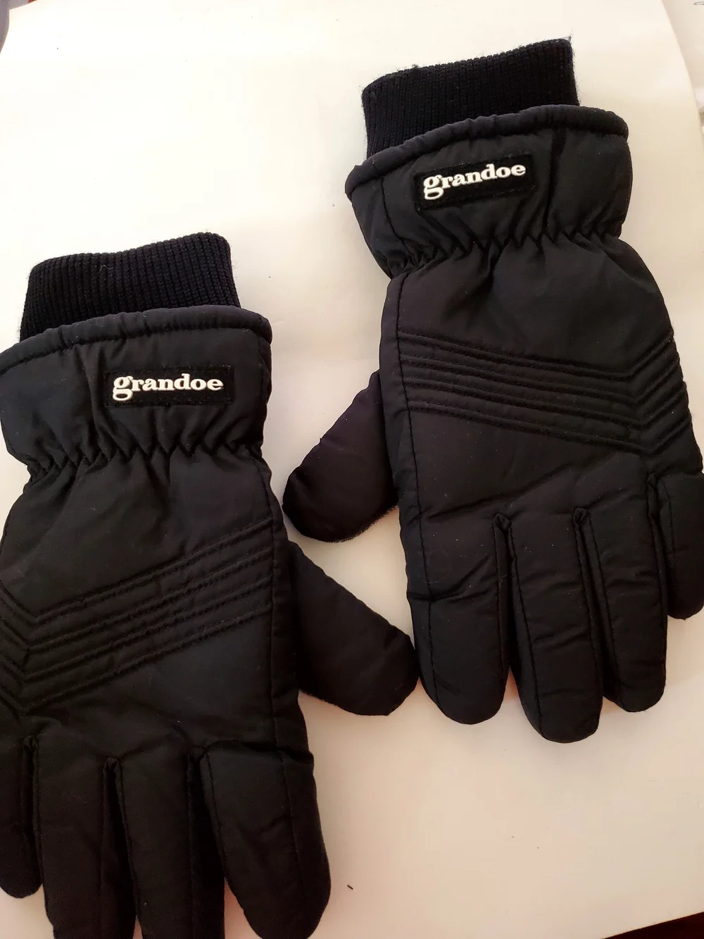 Grandoe Vapor Barrier Black Insulated Textured Winter Ski  Snow Gloves, W Medium